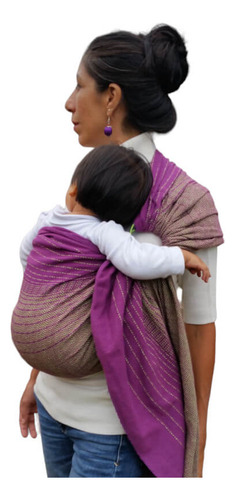 Rebozo De Aros Bandolera Portabebebés 100% Algodón Binniza Color Violeta