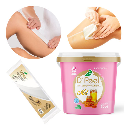 Kit Cera Depilatória 300g Lenço Profissional Depilatório