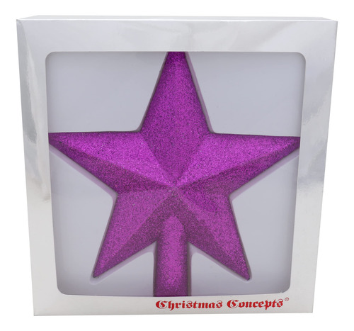 Decoración Estrella Purpurina 20 Cm Árbol Navidad Morado
