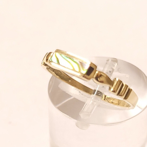 Imagen 5 de 8 de Anillo Tipo Sello Oro 18kts Con Tornasol 1,6grs N°13 Brumat