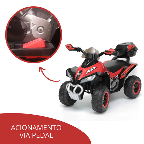 Mini Quadriciclo Elétrico Infantil 6v Vermelho Bw129vm Importway