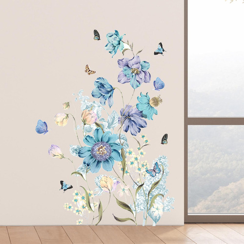 Calcomanías De Pared Con Diseño Floral, Decoración De