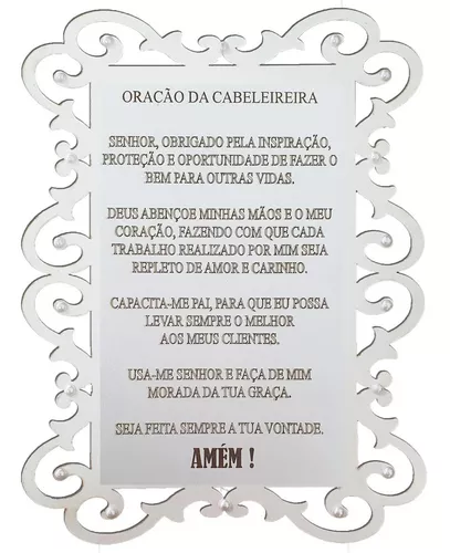 Oração Da Cabeleireira Placa Mdf Decoração