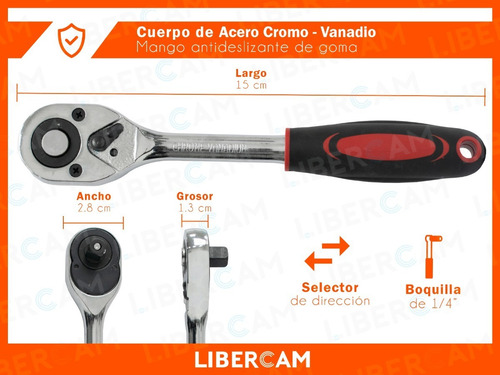 Imagen 4 de 10 de Llave Crique 1/4 Pesada Con Expulsor Cromo