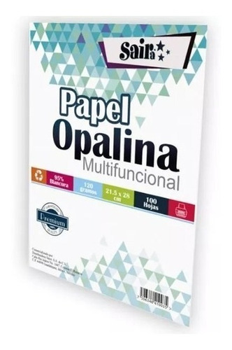 Opalina Delgada 120 Gramos Paquete Con 100 Hojas Color Blanco