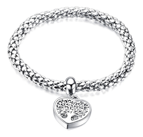 Nueva Elegante Pulsera Acero Inoxidabl Mujer Hermosa Corazón