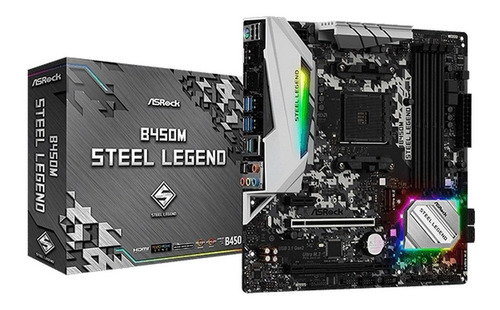 Placa Mãe Asrock B450m Steel Legend Chipset B450 Am4 Ddr4