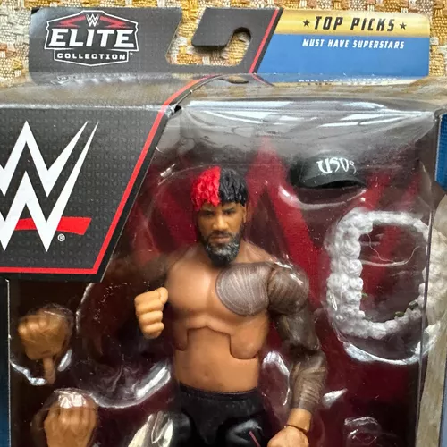 Figura de acción de la colección Elite de WWE Jimmy USO de Mattel