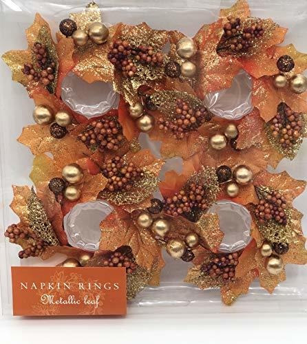 Nantucket Fall Harvest Napkin Rings Shimmer Bouquet Set Of 4