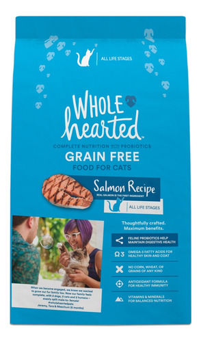 Alimento Natural Para Gato Receta Salmón Wholehearted 5.4kg