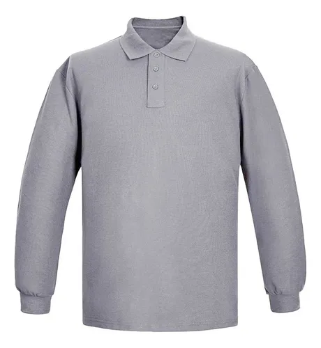 Polera pique manga larga trabajo sales