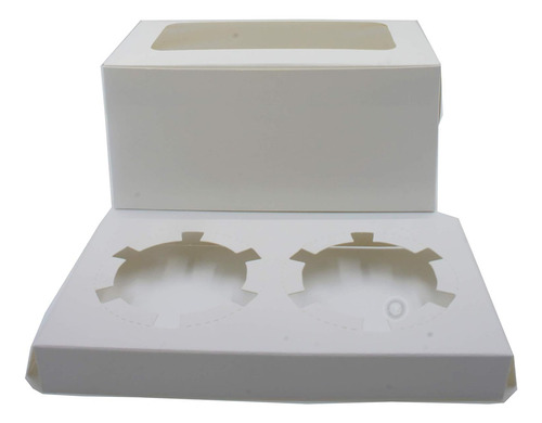 Caja Para Cupcakes De Panadería Con Ventana E Inserto, 25 Un