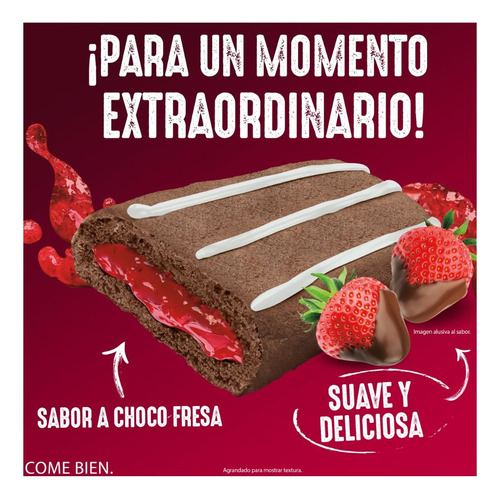 Barra suave Kellogg's ® extra postre chocolate con relleno sabor fresa 1 caja con 60 pieza 33 gr cada unidad
