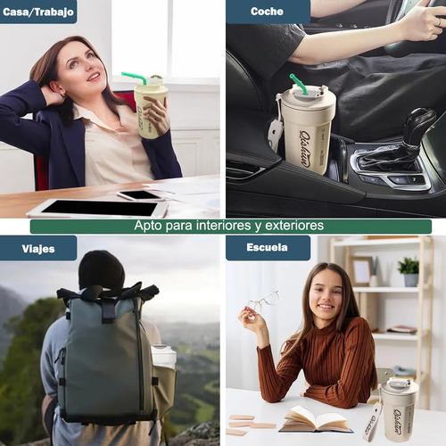 Taza Termo De Café De 16 Oz/480 Ml De Acero Inoxidable Con Tapa, Taza De Vacío Para Bebidas De Café Frías Y Calientes, Vaso Termico Portátil, Usodiario En Oficina, Carro O Casa Color Verde