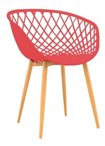 Kit 4 Cadeiras Clarice Sidera Para Sala De Jantar E Cozinha Cor da estrutura da cadeira Vermelho