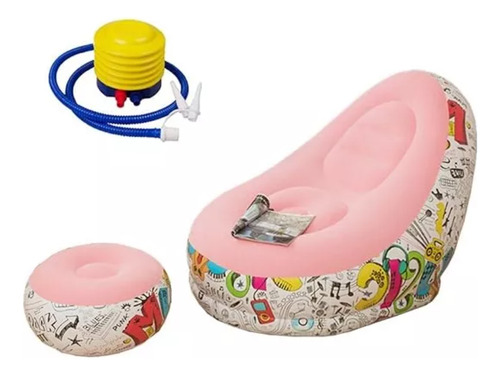 Sofá Tumbona Inflable Con Reposa Pies Y Inflador Incluido