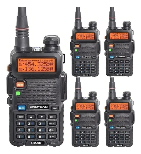 comprar Kit 5 Rádios Comunicadores Ht Dual Band Uhf Vhf Uv-5r
