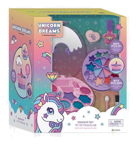 Set De Maquillaje Unicorn Dreams Infantil Bola Cristal Caja 