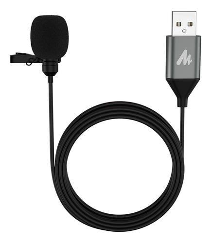 Microfone De Lapela Usb Maono Au-ul10 Premium Profissional Cor Prateado