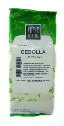 Cebolla En Polvo 100 Gr Marca Valle Imperial Condimentos