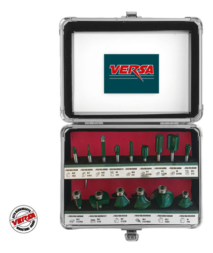 Fresas P/ Fresadora Router Tupi Widia 15 Pz Caja Metalica