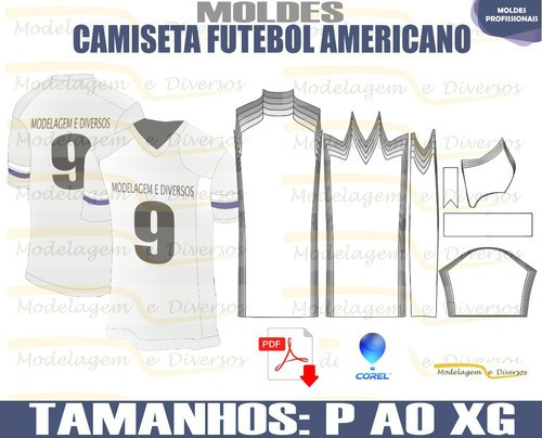 Molde Camiseta Futebol Americano P Ao Xg Pdf E Corel Email