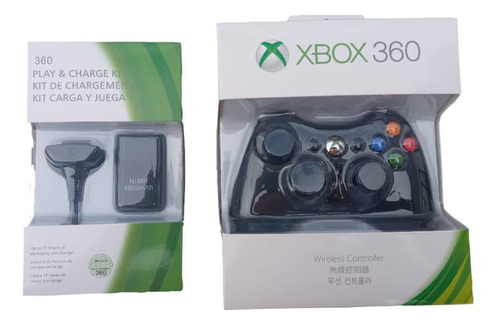 Control Inalámbrico Xbox 360 + Kit Carga Y Juega 4 Colores