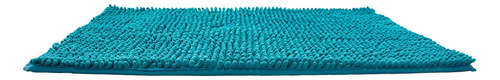 Tapete De Baño Dib Shaggy Silk 50x80 Cm Colores Color Azul Electrico