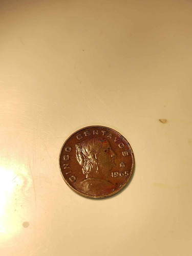 Moneda 1965 Error. $5 Centavos De Josefa Ortiz De Domínguez. (Usado)