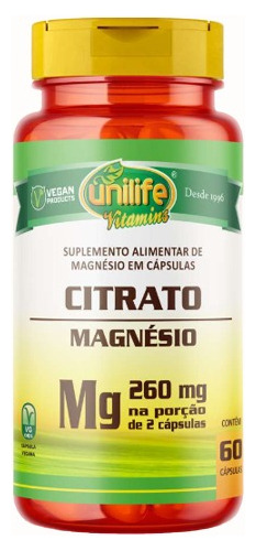 Citrato De Magnesio 260 Mg 60 Caps