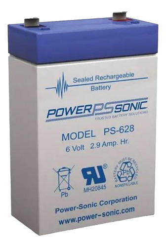 Power Sonic Plomo Acido Ps-628 6v 2.9 Amp Agm