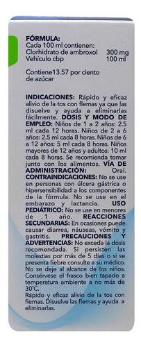 Ambroxol (apotex) Sol. Caja C/ Fco. 120 Ml. 15 Mg/5 Ml.
