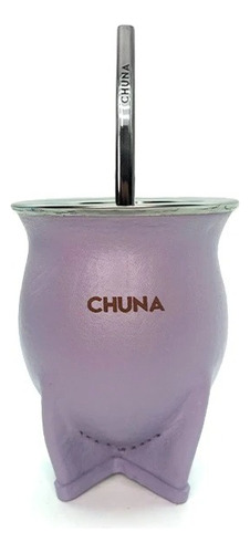 Mate Chuna Hades Xl Cuero Lila Acero Inoxidable Termico 