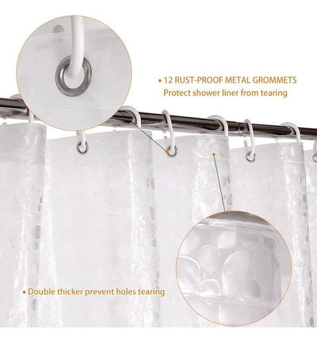 Cortina Ducha Eva Forro Impermeable Cortina Ducha 180x180cm
