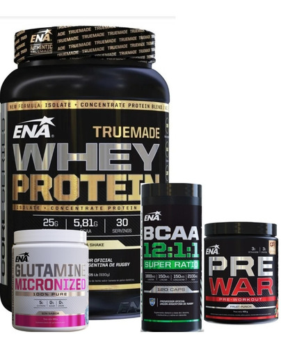 Combo Crecimiento Whey Protein+ Bcaa +glutamina +pre Entreno