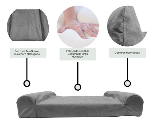 Cama Para Perros Grandes Y Medianos, Resistente Color Gris