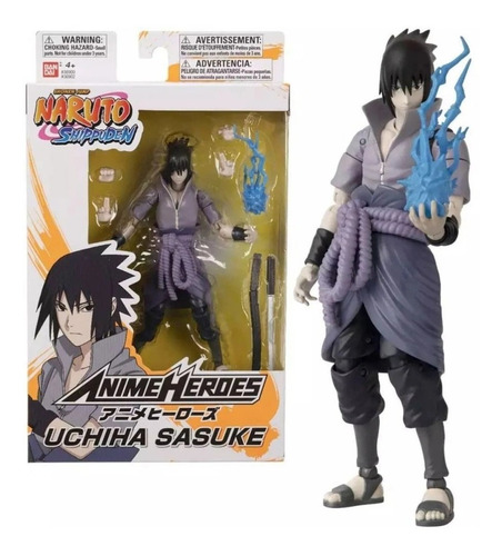 Boneco Uchiha Sasuke - Naruto Shippuden Anime Heroes Bandai