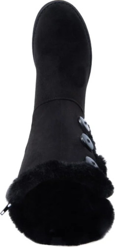 Bota Alta Frio Mujer Invierno Forro Afelpado Peluche Botones