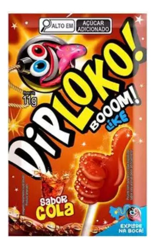 Pirulito Diploko Pó Explode Na Boca Cola 11g C/ 15 Un