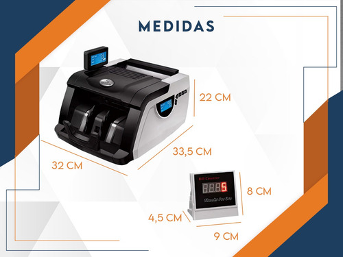 Imagen 4 de 11 de Contadora De Billetes Máquina Detector Falsos Cuenta Dinero