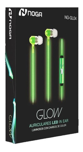 Auriculares Celular Manos Libres Cable Con Luz Led Noga Gl04