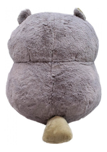 Ardilla de peluche con forma de castor gris comiendo sandía, 21 cm, hermosa