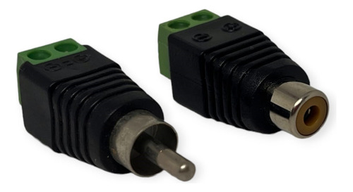 Conectores Rca Maho Y Hembra Par Con Bornera Cctv  