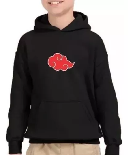 Blusa Moletom Naruto Nuvem Akatsuki Anime Canguru em algodão