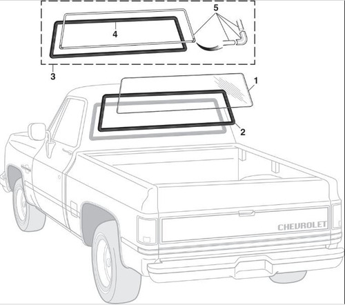 Vidrio Trasero Silverado / Sierra 1973/1991 Cristal Medallon