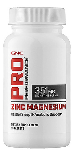 Gnc Pro Performance Zinc Magnesio, 60 Tabletas