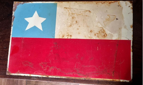Antiguo Cartel Chapa No  Enlozado Bandera De Chile. M