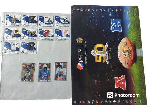 Lote De 13 Stickers De La Nfl Y Mantel, Marinela Y Sabritas (Usado)