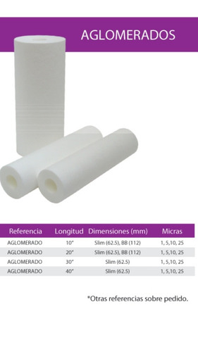 Filtros Aglomerados De 20 Polipropileno De 5 Micras