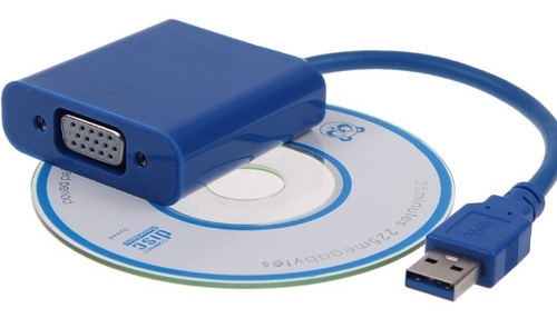 Imagen 1 de 7 de Cable Adaptador Usb 3.0 A Vga Nuevo Multi Pantalla 1080